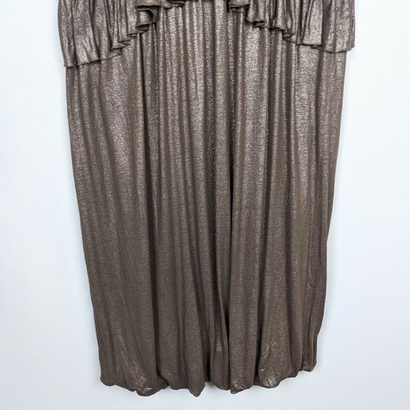 Stella McCartney Bronze Metallic Bubble Hem Dress 4 - Picture 4 of 7